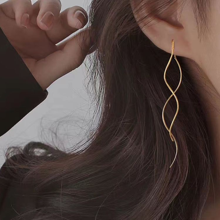 Wavy Tassel Threader Earrings