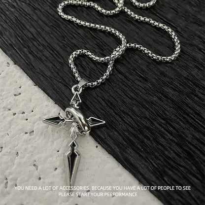 Titanium steel necklace, crafted with an electroplating process, fade-resistant and hypoallergenic.